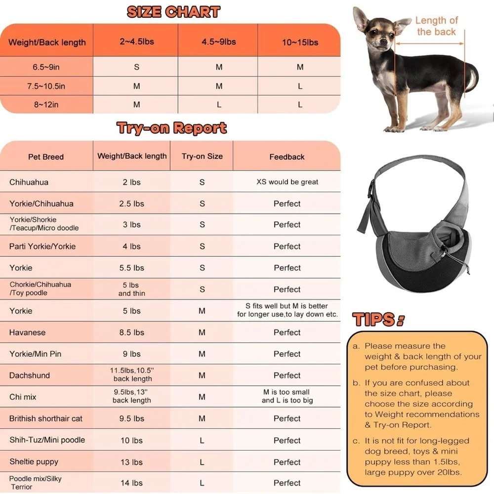 YUDODO Pet Sling Carrier for Small Dogs & Cats